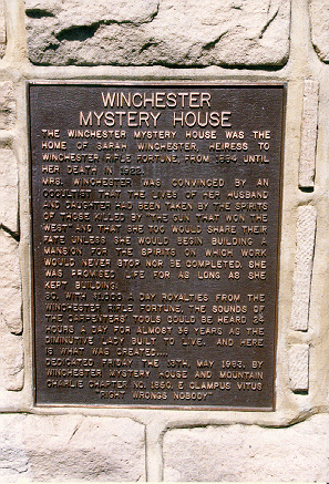 placa descriptiva historia casa viuda winchester