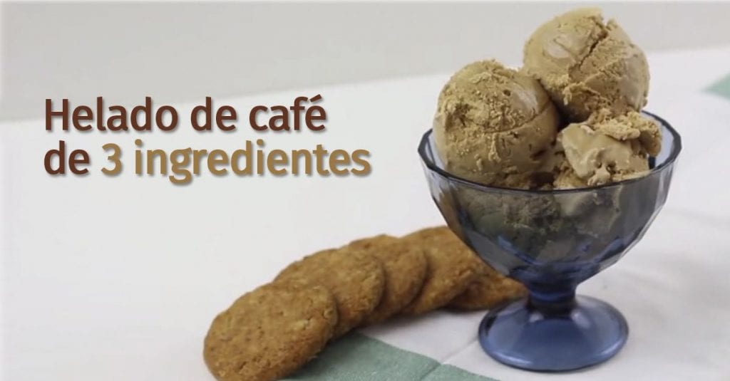 Este delicioso helado de café se hace con tan sólo 3