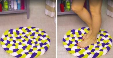 alfombra hecha con toallas