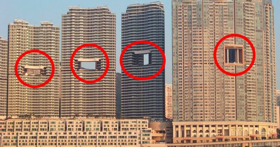 No creerás el por qué de hacer estos agujeros en los edificios de China