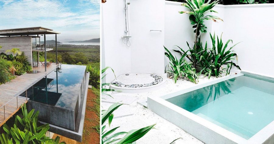 10 preciosas piscinas de microcemento