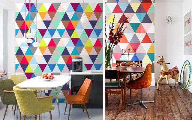diseños de triángulos en paredes
