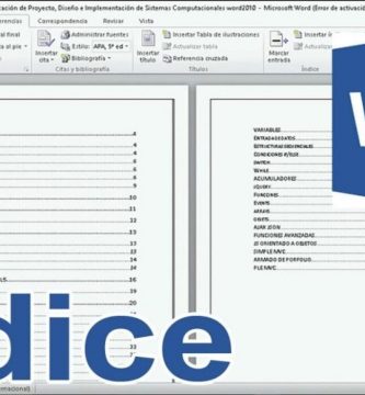 crear indice en Word 1