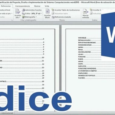 crear indice en Word 1